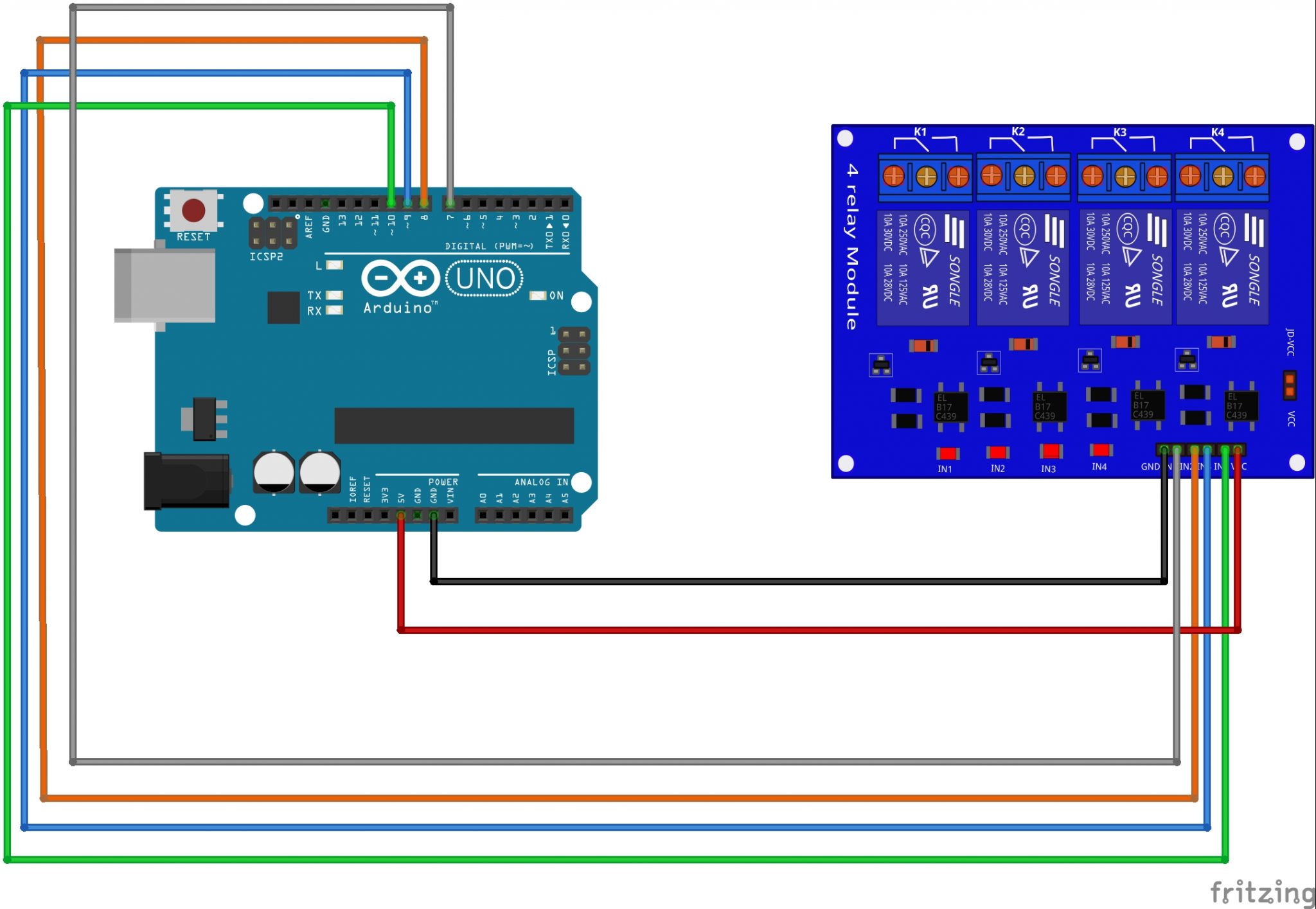 Rele Intructble Arduino 4 Relay Module – EADuino